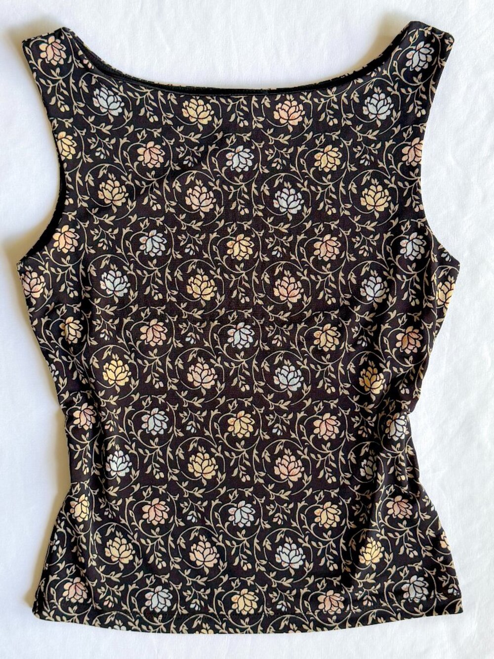 Vintage Y2K The Limited Black Floral Tank Top Built In Bra Whimsigoth S USA